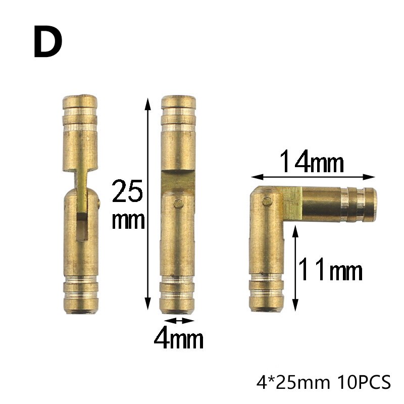 10PCS Copper Brass Furniture Hinges Cylindrical Hidden Cabinet Concealed Invisible Door Hinges For Hardware Box: D