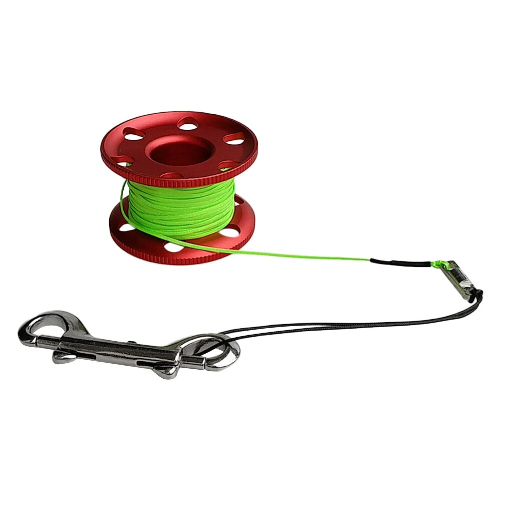 Fingerhjul med stålclips vragdykkerspole 20/30/50m elastisk line med bolt snap clips