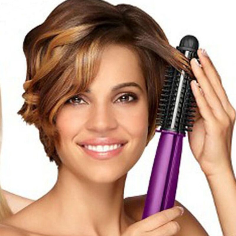 Ionic Ceramic Curling Iron Iron Brush-Ionic Brush And Ceramic Flat Iron, Purple-EU Plug