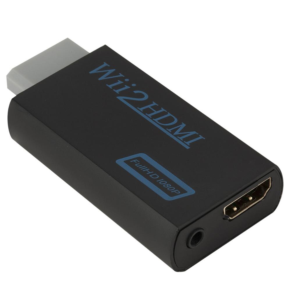 Na Wii do konwertera HDMI 1080P konwerter do Wii HDMI z Audio 3.5mm dla PC Monitor HDTV wyświetlacz konwerter do WII na HDMI: Black
