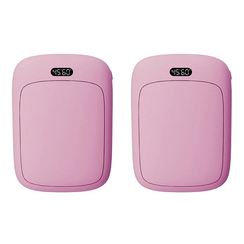 2X Rechargeable Hand Warmers, Portable USB Electric Hand Warmer Reusable Pocket Warmer Power Bank For Outdoor Pink: Default Title