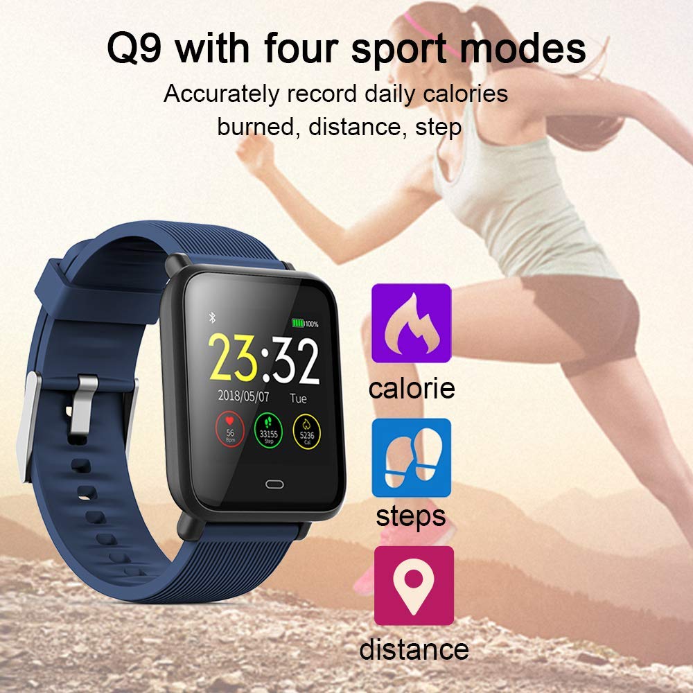 Bloeddruk Hartslagmeter Smart Horloge IP67 Waterdichte Sport Fitness Trakcer Horloge Mannen Vrouwen Smartwatch