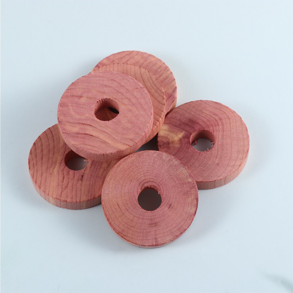 20pcs Cedar Block Chic Stylish Cedar Wood Circular Ring Wooden Round Chips Mothproof Wardrobe Cedar Chip Fragrant Block