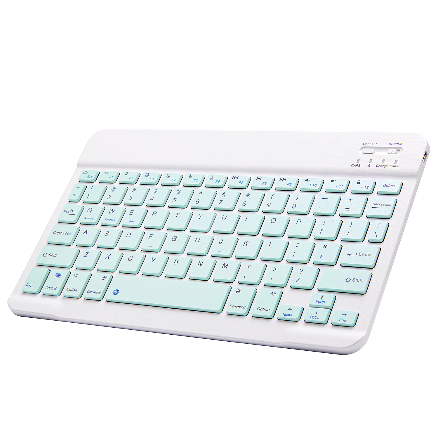 Mini Bluetooth Keyboard Wireless Keyboard Rechargeable For iPad Phone Tablet English Spanish Keyboard For Android ios Windows: 10in-Green-keyboard