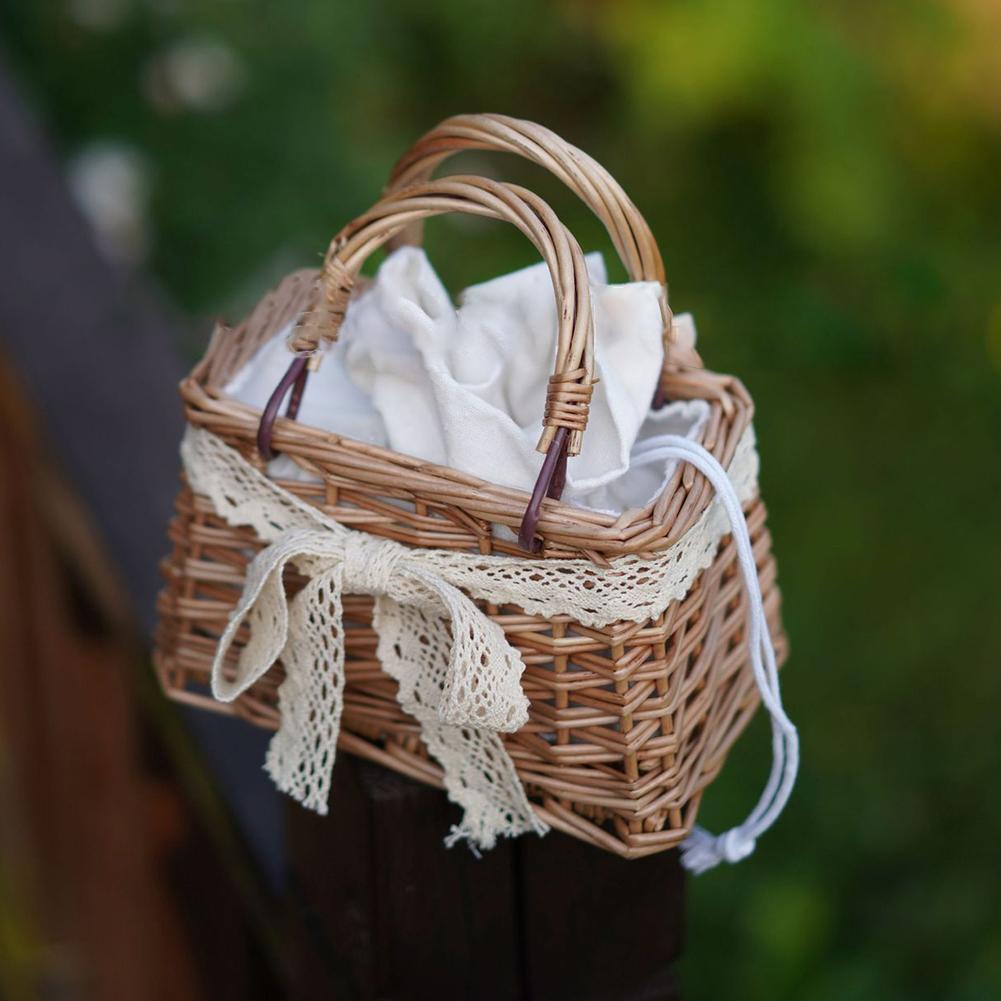 Mini Hand-woven Handbag Cute Woven Basket Purse Well-made Perfect Unique For Children To Attend A Party