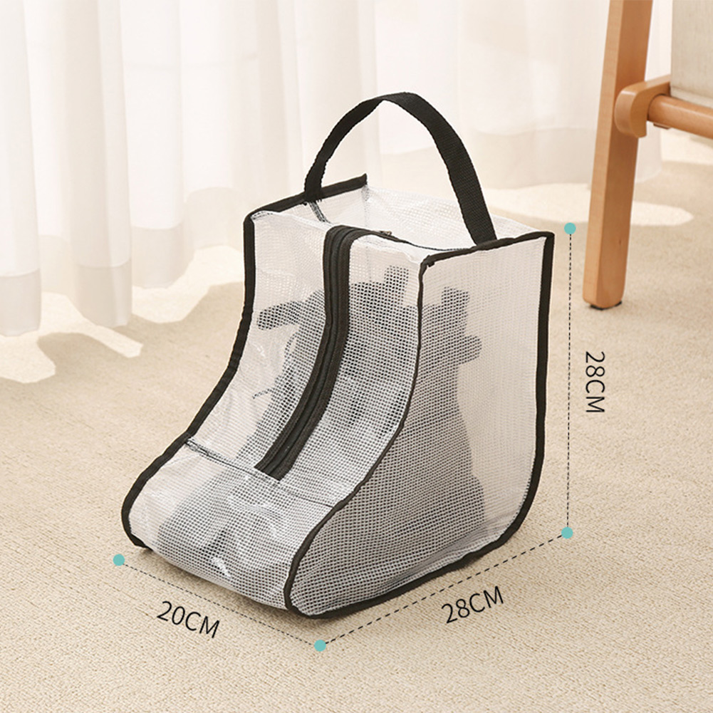 Sacs de rangement pour chaussures et bottes, housse anti-poussière en PVC, conteneur domestique portable, fournitures de rangement, 28 cm, 48cm, 1 PC: Black