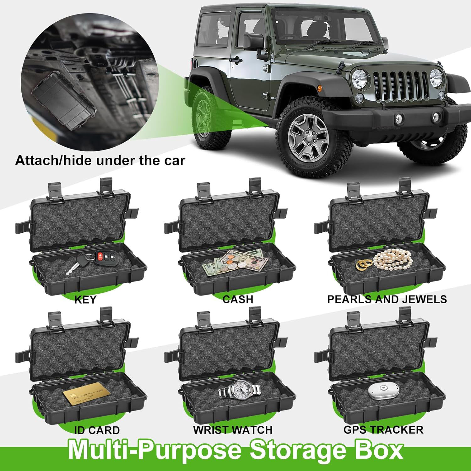 Verbeterde magnetische sleutelhouder onder de auto Waterdichte magnetische sleutelhouder onder voertuigen Outdoor sleutelkastje Verborgen sleutelkastjeaccessoires