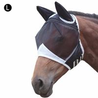 Suministros para mascotas máscara de malla desmontable para caballos con cubierta Nasal máscara para moscas de caballo máscara de cara completa para nariz antimosquitos con cremallera: F