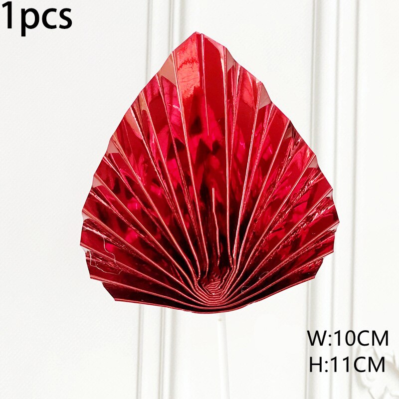 Éventail de décoration de gâteau en papier, chapeau, doré, pliable, pour fête d&#39;anniversaire,: 1pcs-red