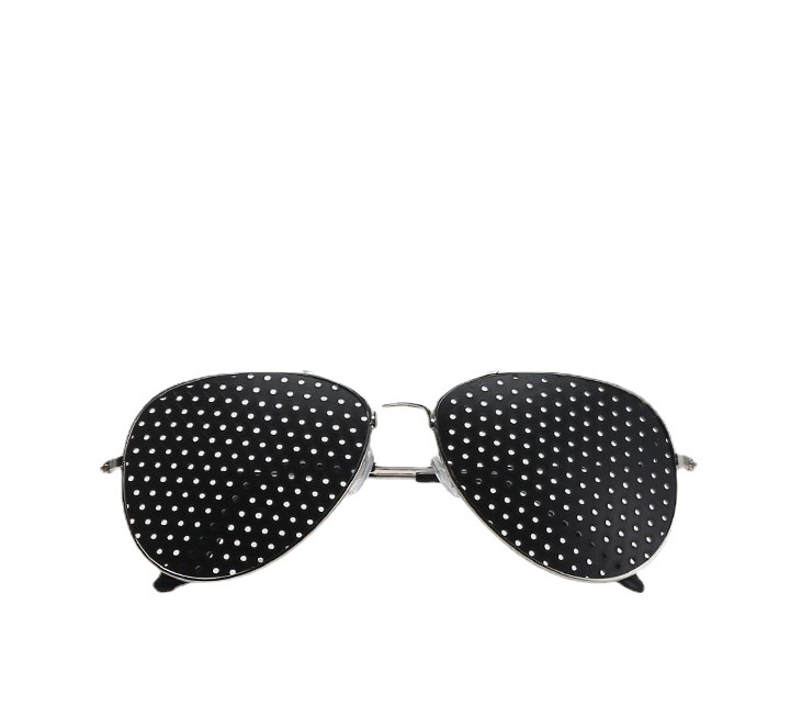 Retro Pinhole Sunglasses for Women Men Small Holes Eyeglasses Vision Care Glasses Unisex Eyesight Improver Glasses: Sliver A
