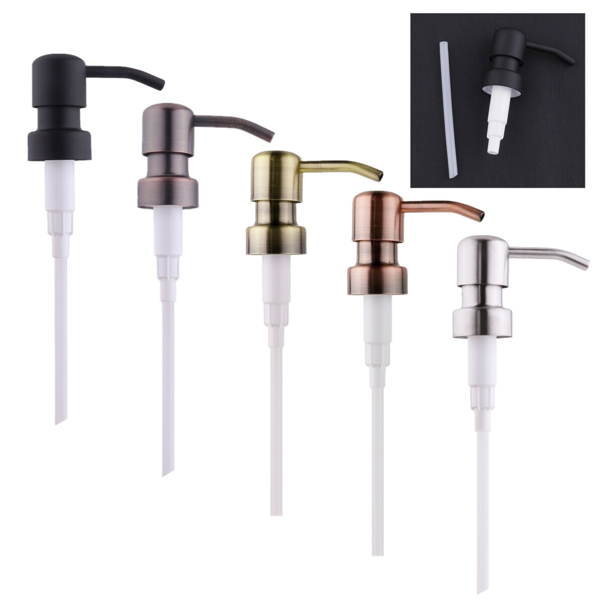 Trykk såpedispenser pumpedeksel baderom flytende såpe lotion dispenser lekkasjesikker metallhode erstatning sjampo pumpe deksel