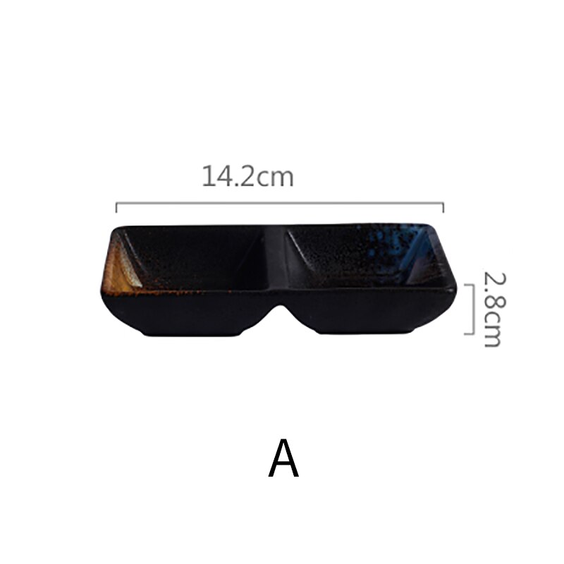 Japanese Style Ceramic Sauce Dish Round Square Household Hotel Small Dish Seasoning Soy Sauce Dish Tableware: A