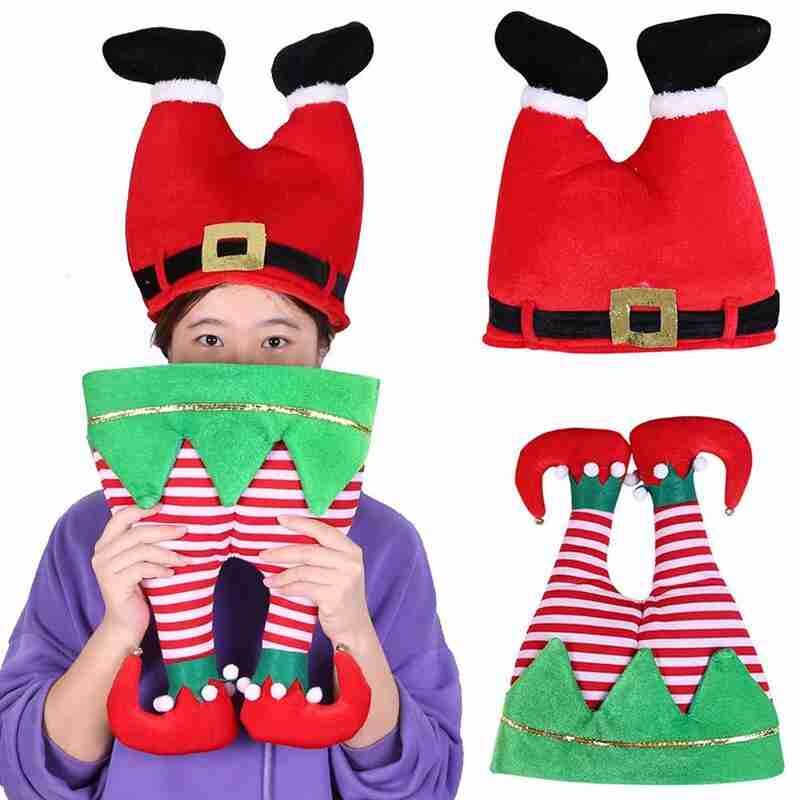 Kerst Clown Hoed Voor Thuis Bar Nieuwjaar Thema Party Gestreepte Cap Flanel Warme Lange Comfortabele Katoen Kerst Elf S8P1