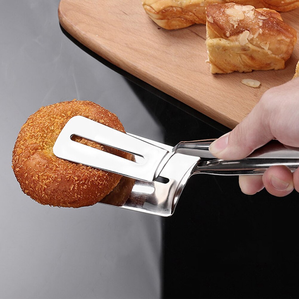 1pc practical BBQ Food Clamps Kitchen Tools Tongs Stainless Steel Buffet Cooking Clips Salad Bread Scallop kitchen accessores