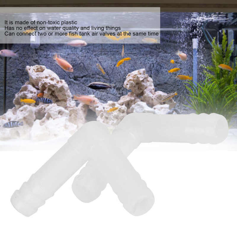 30Pcs Aquarium Air Valve Connector 8/4MM Straight 3 Way L-Shape Plastic Connecting Tube Submersible