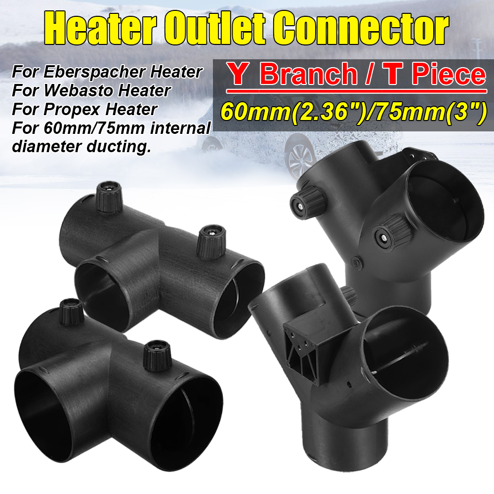 60Mm/75Mm Auto Verwarming Uitlaat Connector T/Y Socket Connector Verstelbaar Met Interne Flip Cover Geschikt Voor Webasto Verwarming