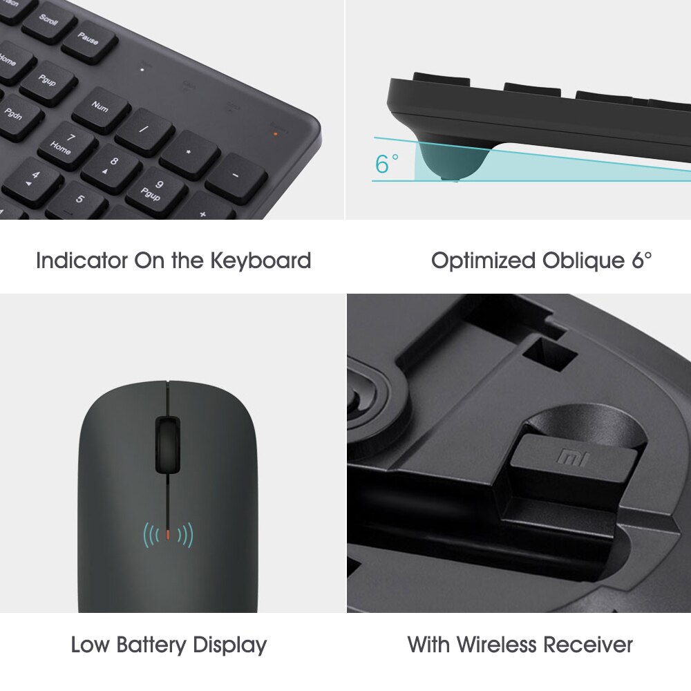 Xiaomi Mi Wireless Mouse Keyboard Set 2.4GHz 1000DPI Portable Mouse 104-key Keyboard Office Computer Mouse And Keyboard Combo