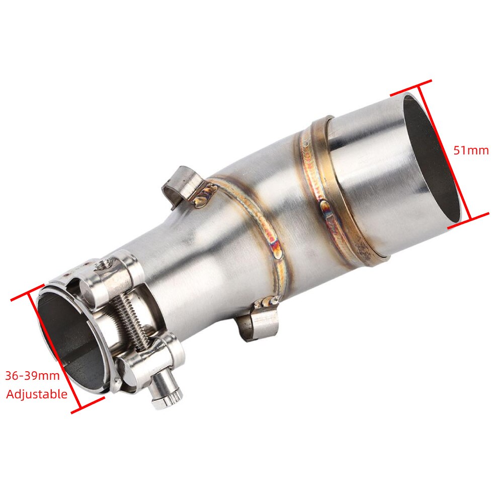 Motorcycle Slip On Exhaust Middle Link Pipe Adapter Connector for Yamaha R25 R3 Added Coating Process
