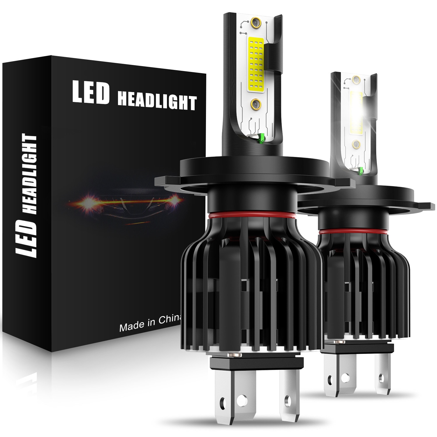 2 stk  h7 led  h4 canbus mini størrelse led pære  h1 h8 h9 h11 9005 hb3 9006 h10 no radiointerferens cob led tågelys bilforlygter