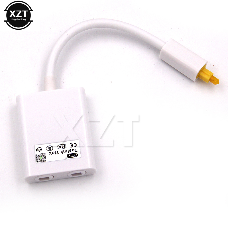 Audio Glasvezel Adapter 1 Ingang 2 Uitgang Dual Port Toslink Een Verdelen In Twee Audio Patch Cord Splitter glasvezelkabel