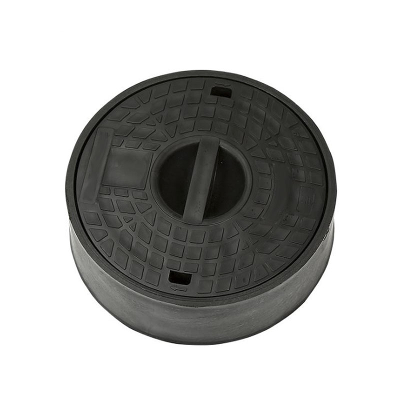 plastic manhole cover round manhole cover with inspection port for street landscape park black rain grate