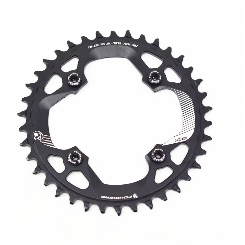 Fouriers mtb positivo e negativo rotonda dente piatto disco singolo mountainbike disco 94 96 104 120 bcd cykel kædehjul: Bcd 94-38t