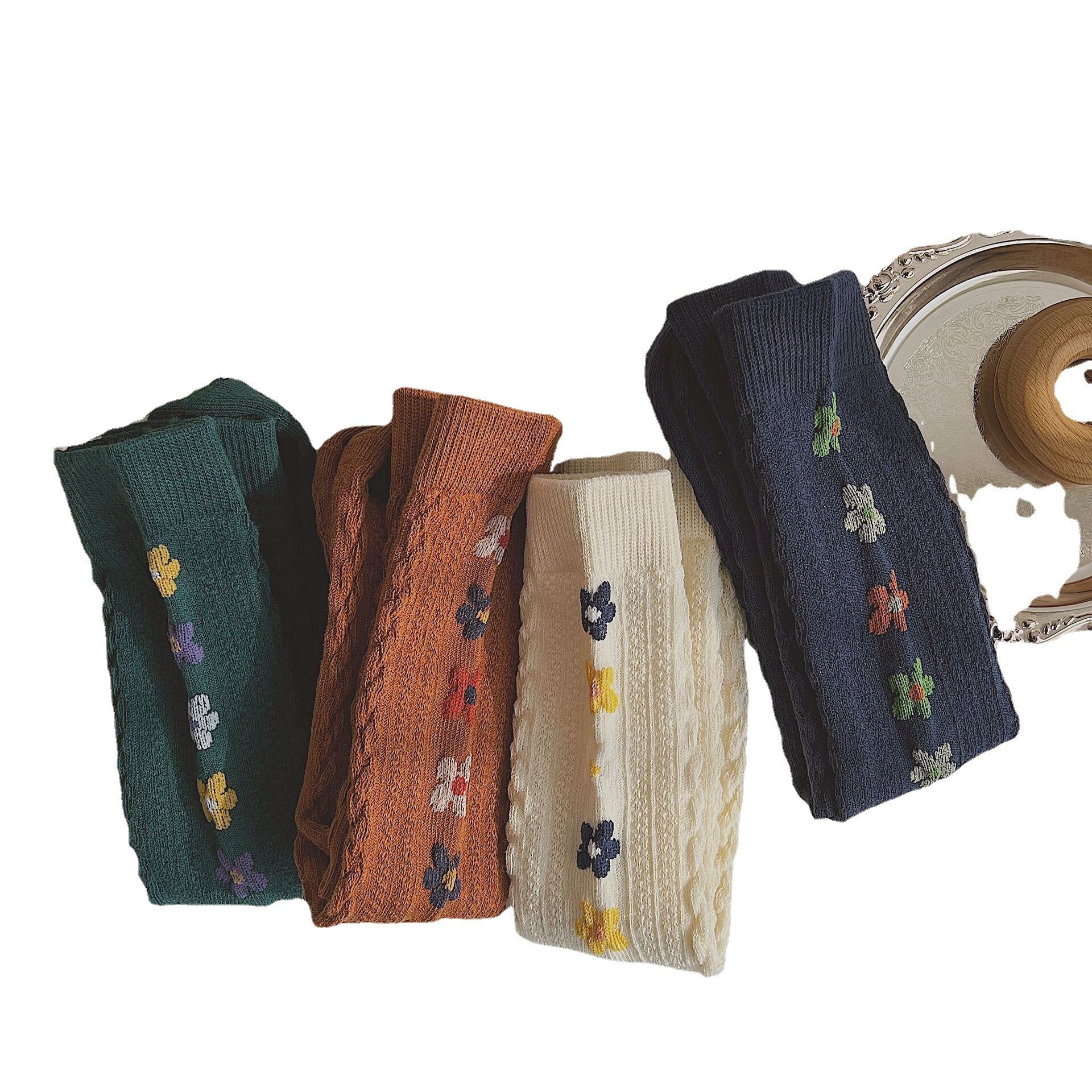 2Pairs Pack Voorjaar Kinderen Sokken Drie-Dimensionale Twist Bloemen Jongens En Meisjes In De Buis Sokken kinderen Stapel Sokken