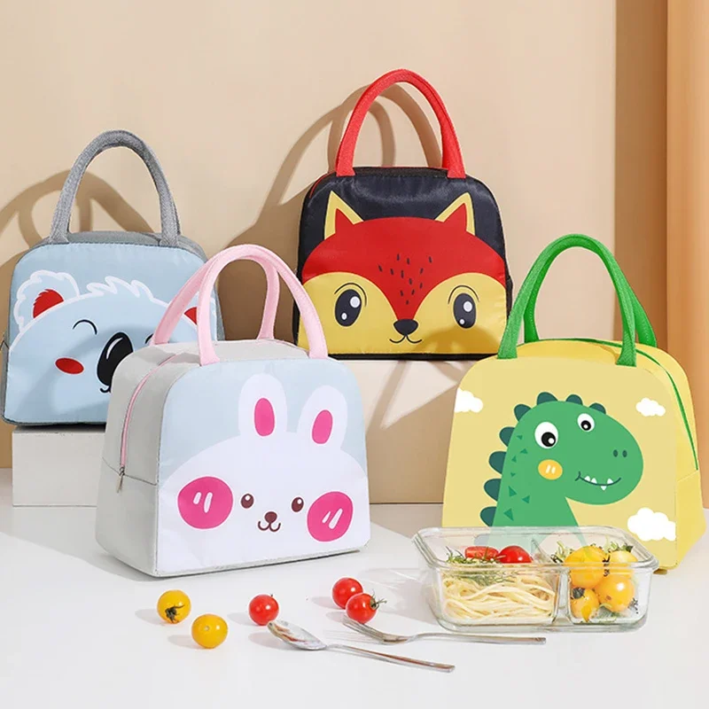 Cartoon Children's Lunch Bag Thermal Insulation Aluminum Film Waterproof Oxford Cloth Portable Lunch Bags Tote
