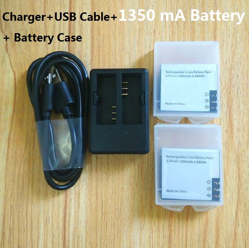 Cargador de batería Original SJCAM EKEN SOOCOO, batería de 1350/1050mAh para cámara deportiva sj4000 Sj5000 7000 M10 c30 H9 H3 H8: New 1350mAh A