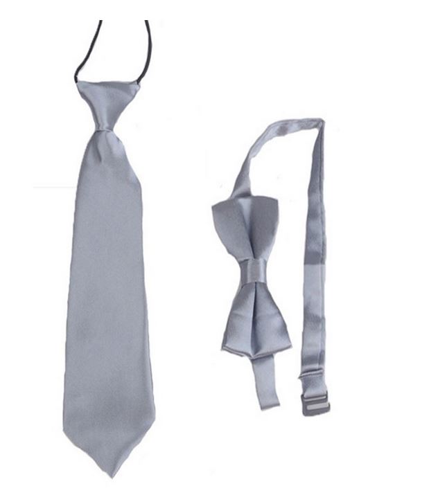 Kinderen Jongen Baby & Kids Leuke Kids Ties Bowtie Set Stropdas Bruiloft Kleding Accessoires HHtr0012: Silver