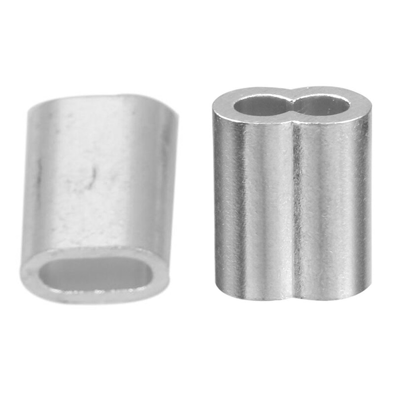10 Pcs 3Mm Aluminium Alloy Wire Rope Ferrules & 100 Pcs 4Mm Diameter Wire Rope Aluminum Sleeves