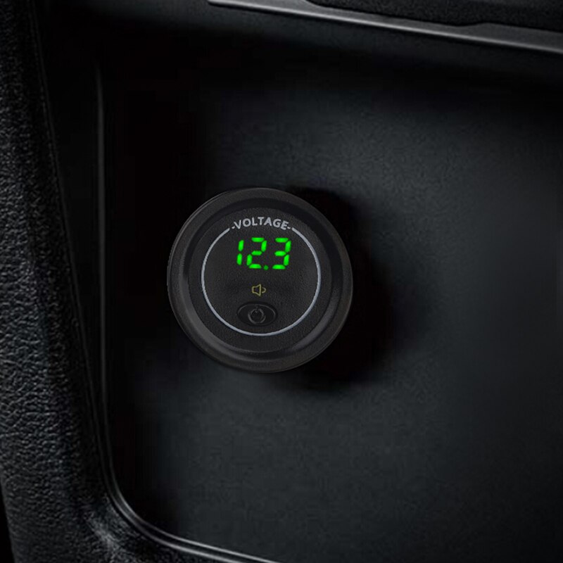 3 kolory 12-24V wyświetlacz doprowadziło samochodowy woltomierz napięcie z włącznikiem/wyłącznikiem alarm niskiego napięcia wodoodporny motocykl łódź woltomierz samochodowy