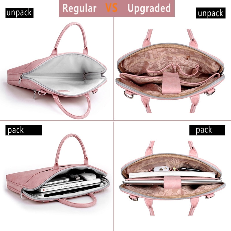 Urgrico PU Leather Laptop bag for women 14 15.6 17.3inch for macbook air 13 inch casual portable waterproof Notebook bag