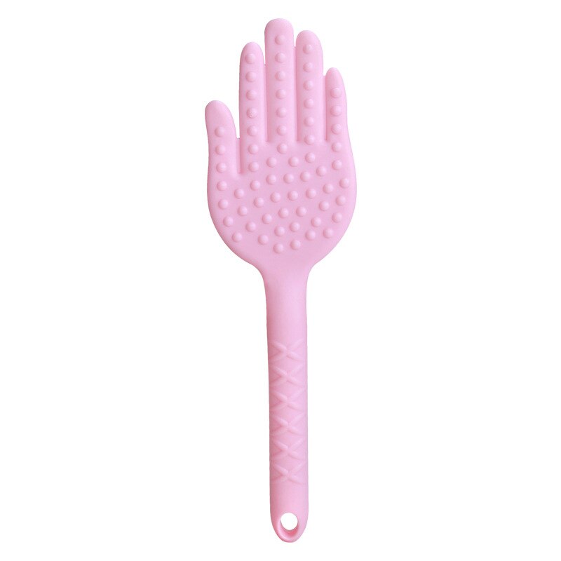 1pc Hand Shape Hammer Pat Stick Therapy Meridian Knock Acupoint Massager 3 Color Massage Tools: Pink