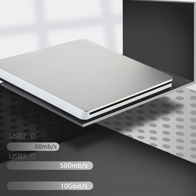 CD/DVD Burner Dual-Port Slot-Loading USB3.0/Type-C External Mobile Optical Drive