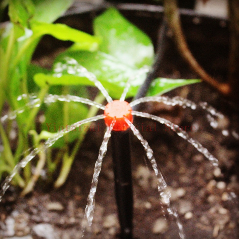 Conjunto de gotejador ajustável vermelho, 10/20/25m, micro sistema de irrigação por gotejamento, auto-irrigação, jardinagem