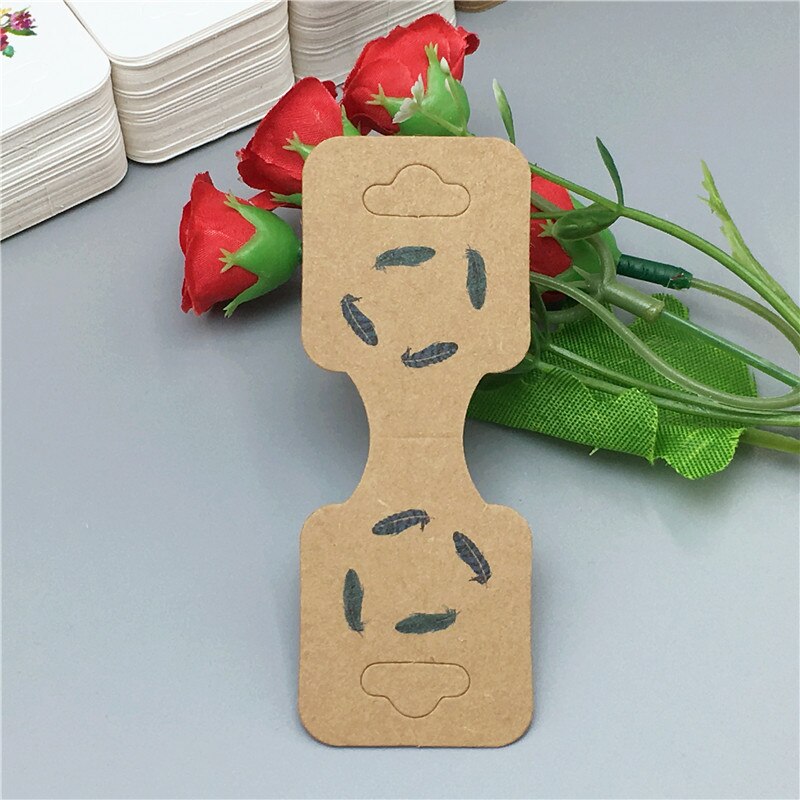 50Pcs/Lot Necklace Holder Jewelry Display Packaging Kraft Paper Fixed Multiple Patterns Printing Bracelet Jewelry Cards: A10