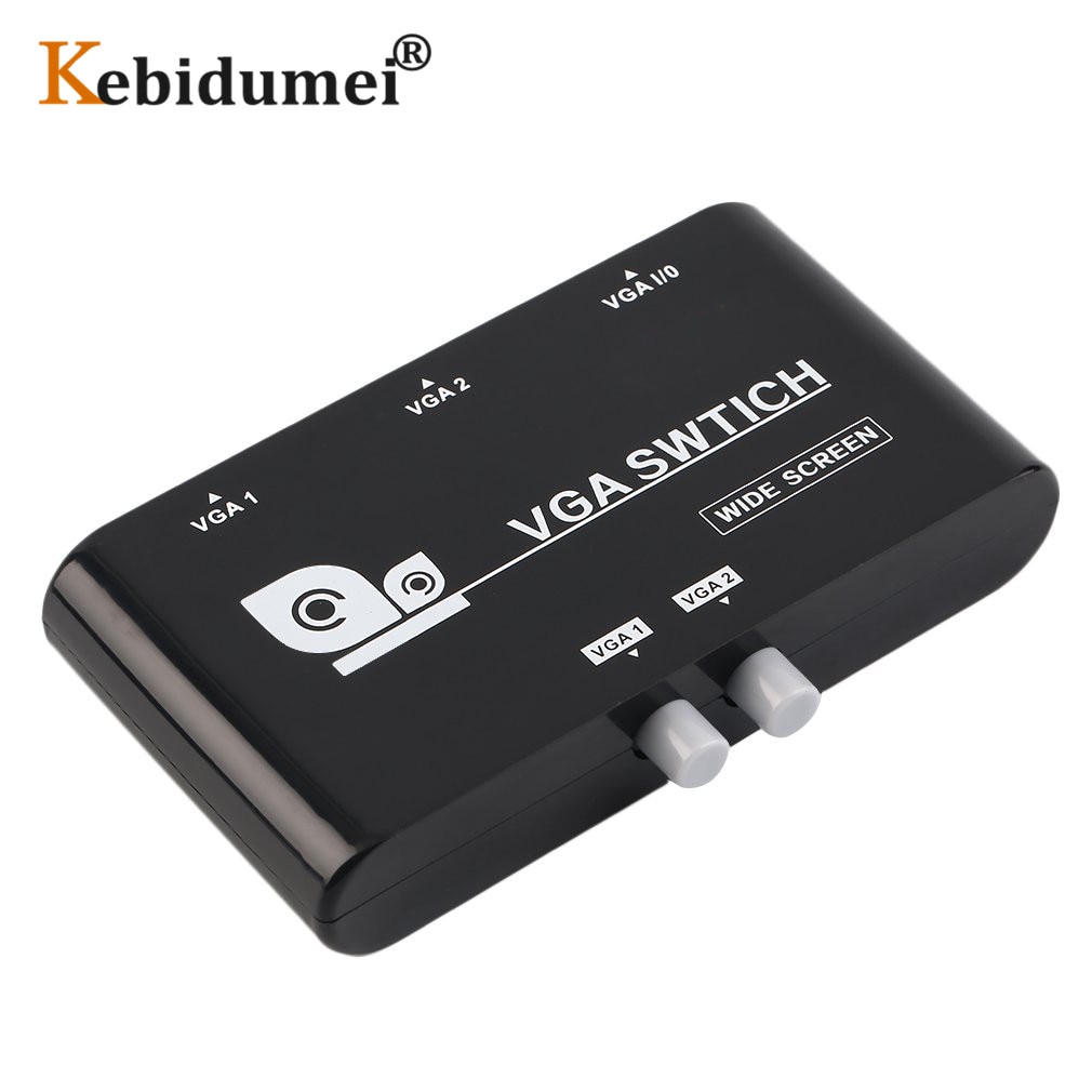 Mini 2 Port VGA Selector Box Multiple Inputs VGA/SVGA Manual Sharing Selector Switch Switcher Box For LCD PC Laptop