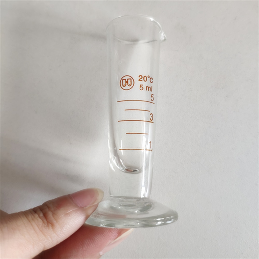 Laboratorium 5ml Meten cilinder met Schaal Taper Glazen Maatbeker Lab Supplies