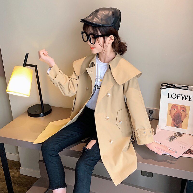 Nowe dziewczyny trencz odzież dziecięca dziewczyna trencz kurtka dla dzieci z kapturem dla dziewczyny płaszcze zimowe wykop wiatr kurz odzież wierzchnia