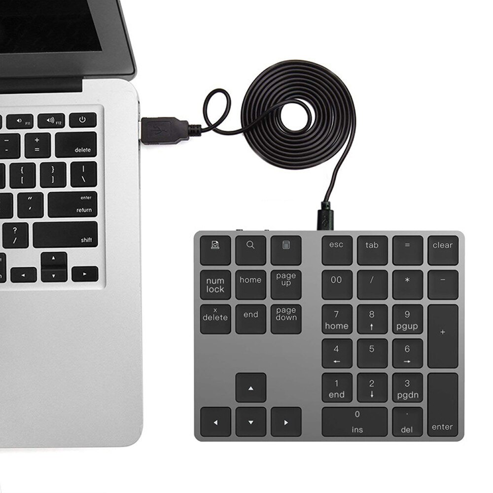 34 Toetsen Keypad Numeriek Toetsenbord Bedraad Toetsenbord Mini Digitale Toetsenbord Voor Imac/Mac Pro/Macbook/Macbook Air/Pro Laptop Pc