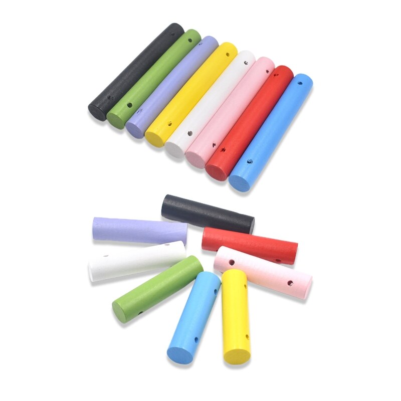 Juego de varillas de madera de colores para manualidades, perca, loro, escalada, ramas, varilla de pie, juguetes de columpio para pájaros, 8 unids/set por juego