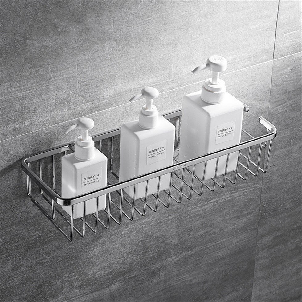 Väggmonterad badrumskorg 304 rostfritt stål duschkadeförvaringshylla för schampotvålhållare etagere tipi repisa
