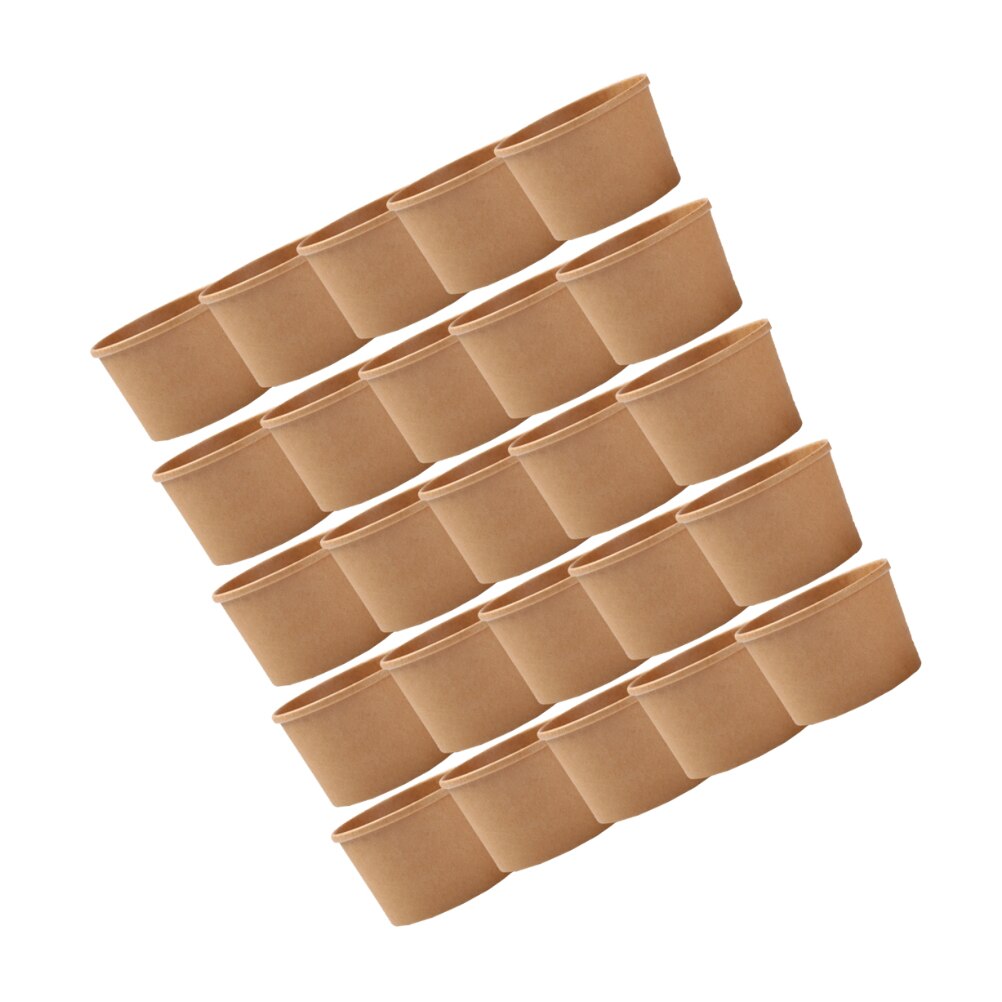 Tasse de soupe en papier Kraft de 8 onces, 50 pièces, conteneurs de préparation de repas jetables, emballage alimentaire, bol à emporter sans couvercle
