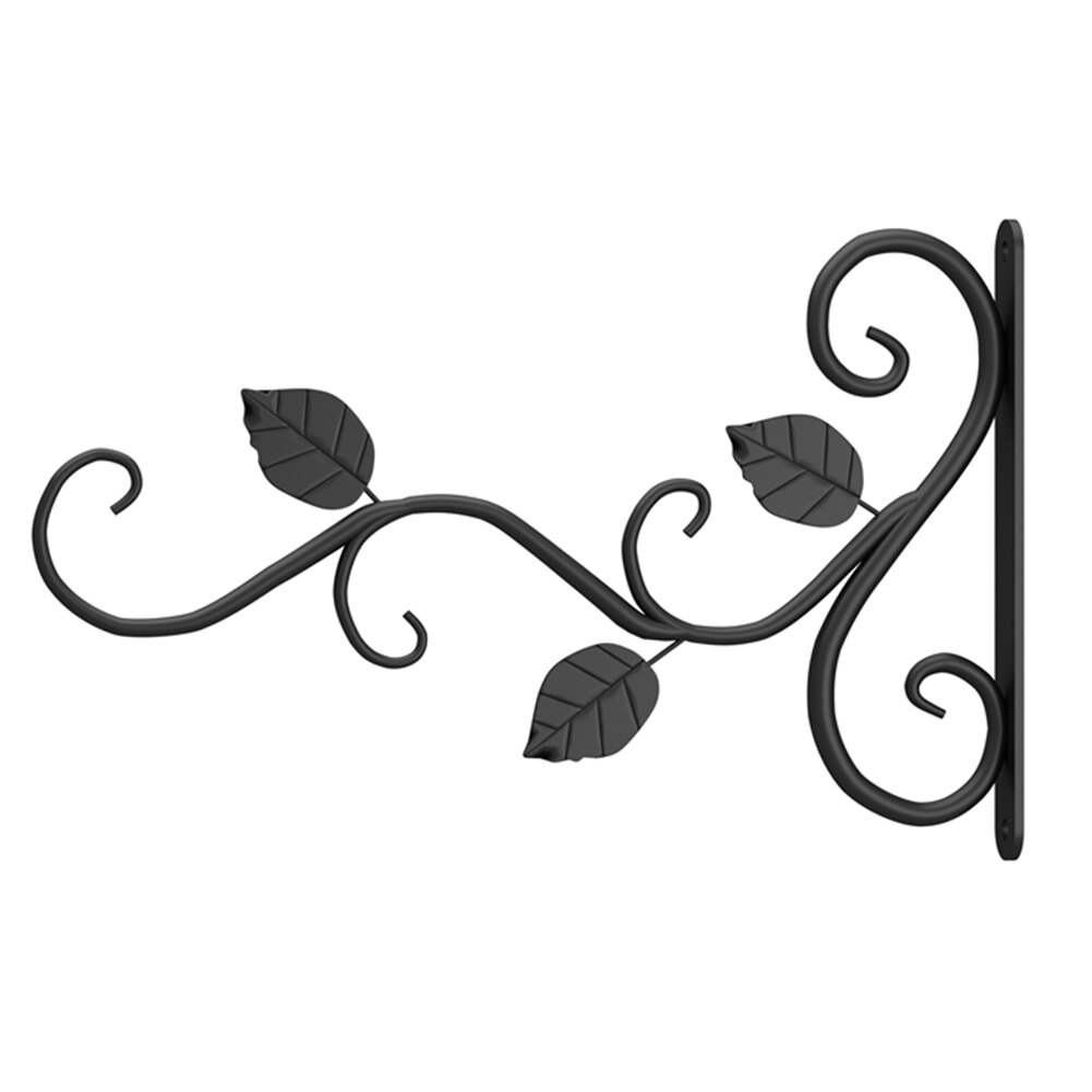 Panier à plantes en métal, crochet mural suspendu pour pot de fleurs, décoration de jardin, balcon: Black