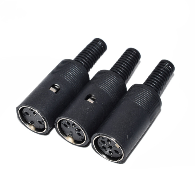 1Pcs Zwarte Mannelijke/Vrouwelijke Din Plug Socket Connector 3/4/5/6/7/8 Pin chassis Kabel Mount