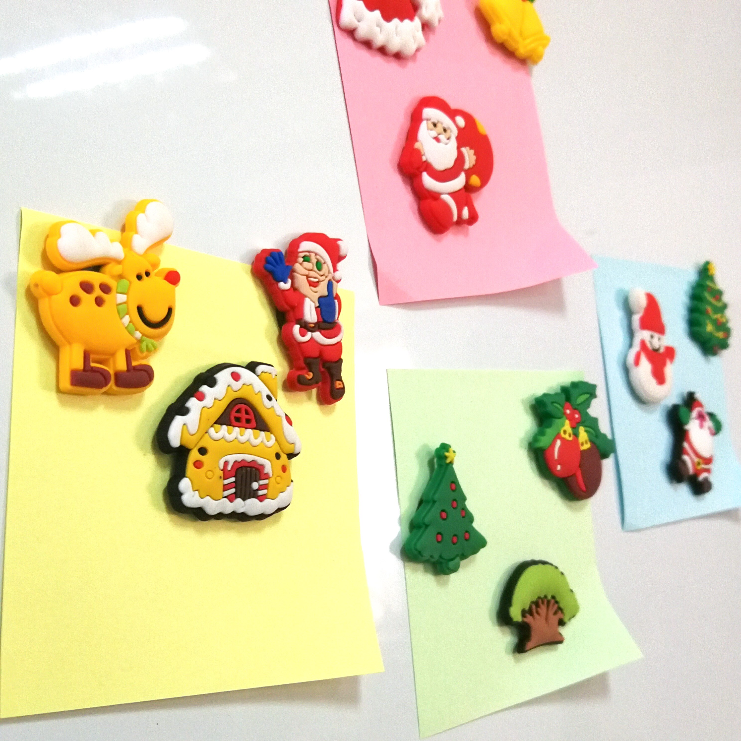 1Pcs Snowman PVC Fridge Magnet Home Decor Christmas Tree Magnetic Stickers on Refrigerator Santa Claus Message Magnets Xmas