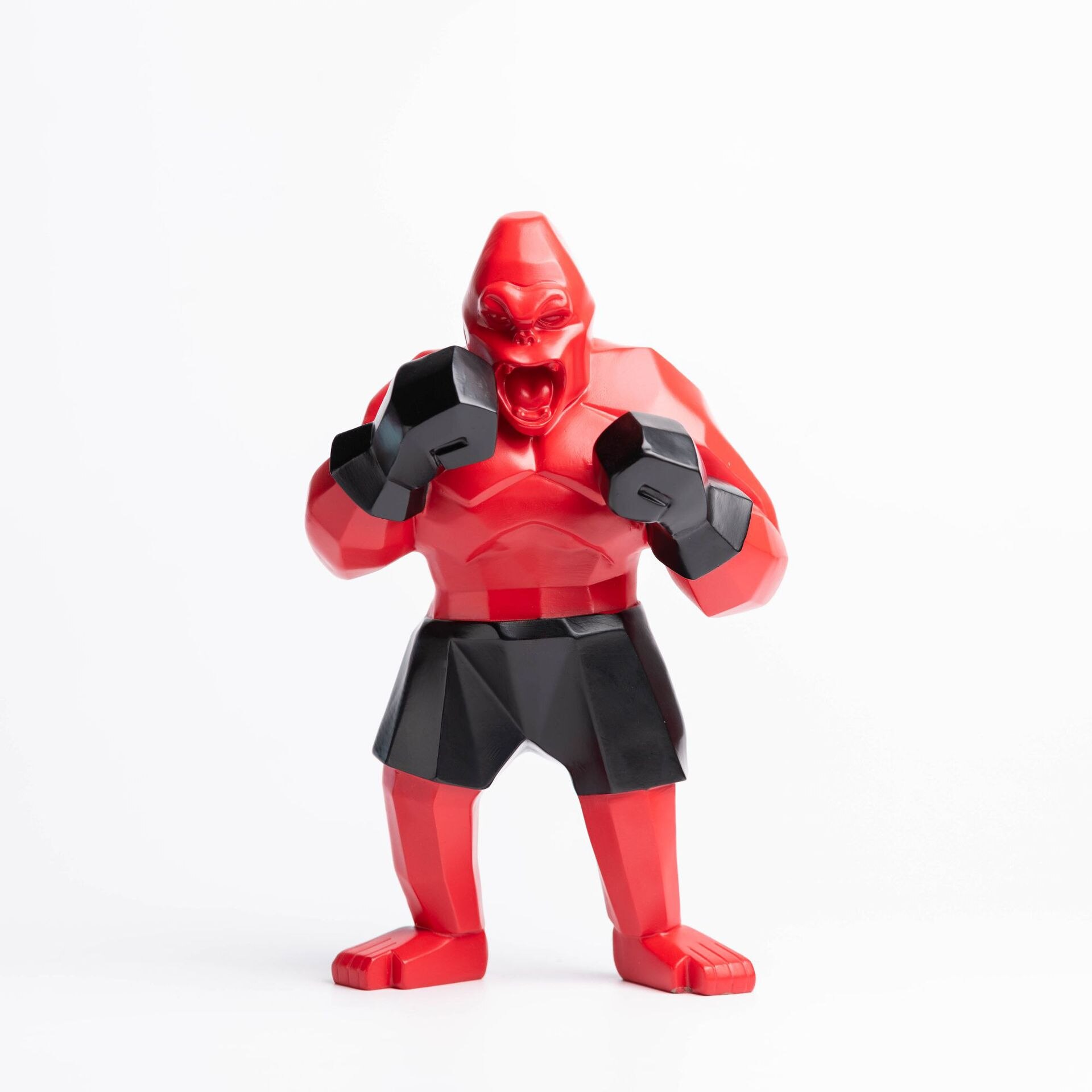 Statue de gorille de King Kong orangoutan, Sculpture Orlinski, décor pour la maison, salon, chambre à coucher, entrée, 25cm: Red
