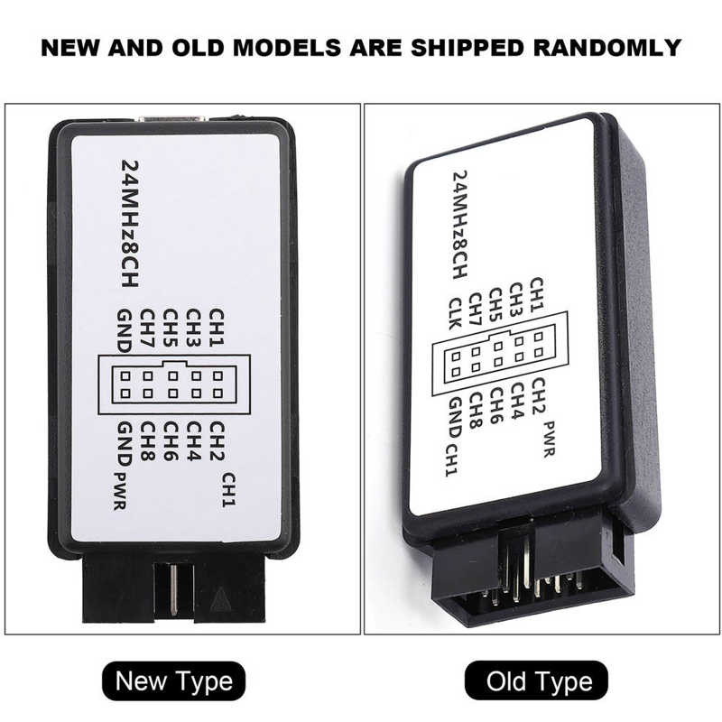 Analizador lógico USB LA1002, dispositivo portátil con Cables para electrónica automotriz, 5MHz, 24M, 8 canales