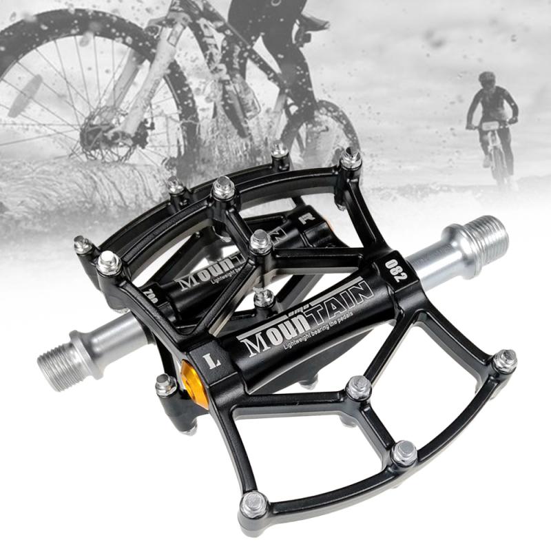 Bicycle Pedals Large Mountain Bike Pedals Aluminum Alloy 3 Bearing MTB Road Bike Pedals UltraLight Safe With Foot Nails
